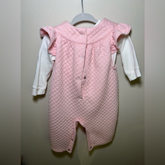 Limonada Pink and White Baby Girl Two Piece Jumpsuit Set Size 9 Months - Picture 3 of 11